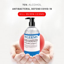 DEGERMS Hand Sanitizer (500ML) Bottle Dispenser - 75% Alcohol, Kills 99.99% Germs, Non-rinse, Moisturizing Hand Sanitiser - Buatan Malaysia, KKM Approved
