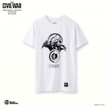 Marvel Captain America : Civil War Tee Civil War - White, Size L (APL-CA3-022)