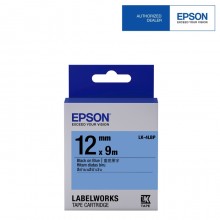 Epson Label Cartridge 12mm Black on Blue Tape (Pastel)