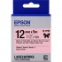 Epson Label Cartridge 12mm Black on Pink Ribbon